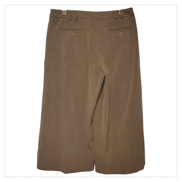 Tribal Brown Cropped Pants Women’s 4 Wide Leg Button Detail Capri - Picture 3 of 6